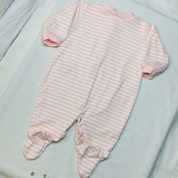 Vintage Carter’s Baby Girl 3-6 Month Striped Ladybug Footed Outfit Y2K - Picture 3 of 12